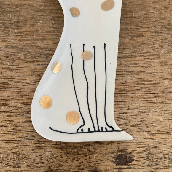 Anthropologie Gold Polka Dot Cat Spoon Rest - Picture 6 of 7